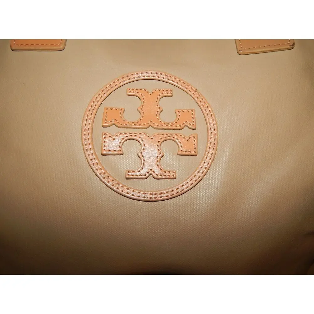Tory Burch Tan Orange Coated Leather Tote Handbag - Picture 12 of 14